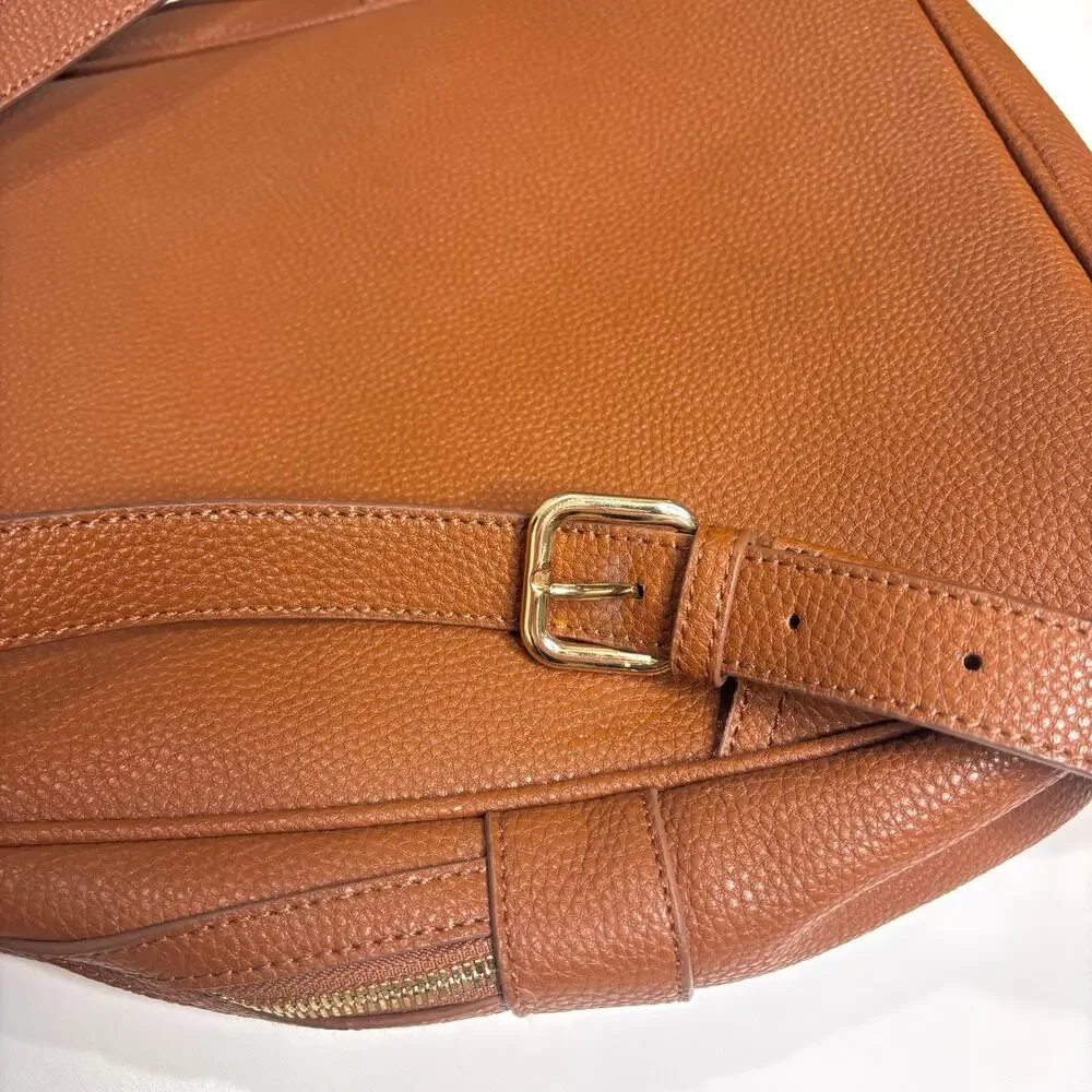 Renwick Camel Leather RFID Protection Backpack